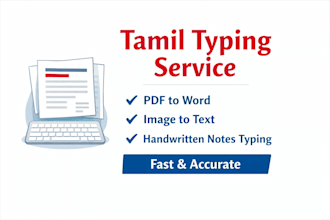 do tamil typing ,PDF to word and document conversion
