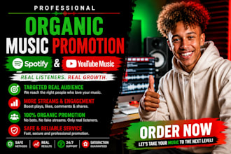 do organic spotify music and youtube music promotion