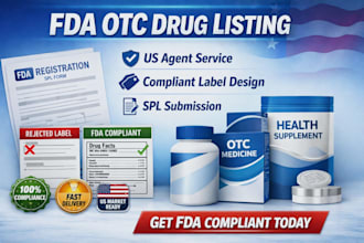 fda otc drug listing, US agent service and compliant product label design