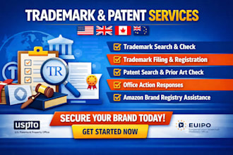 do trademark search patent search and registration in USA, UK, canada, australia