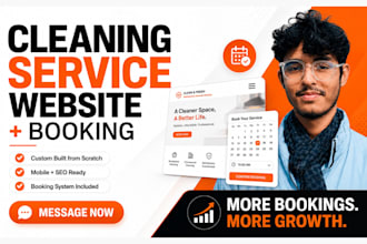 design a cleaning service website with online booking system