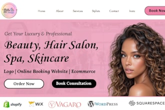 design beauty logo hair salon website beauty salon spa online booking website