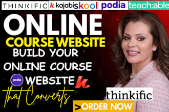 setup online course on thinkific, teachable, kajabi website, kajabi sales funnel