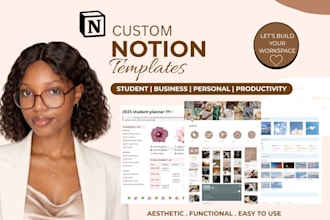 setup notion, custom notion template, notion workspace for you