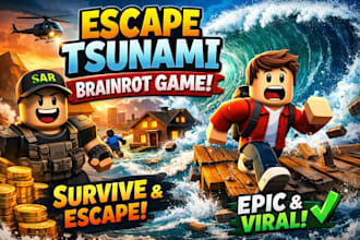 build escape tsunami for brainrots, roblox game development, escape the tsunami