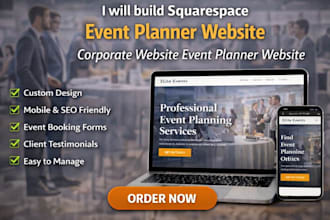 build squarespace event planner website corporate website event planner website