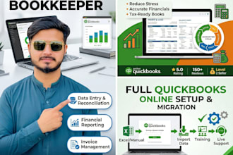 do bookkeeping online on quickbooks  complete setup and reconcillation