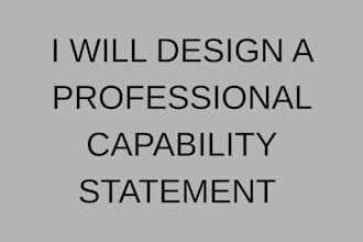 create a professional capability statement for your business success