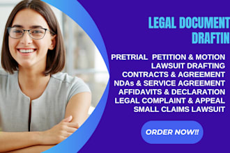 draft and respond to lawsuits, complaints, appeals, and petitions