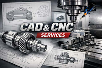 do cad drawing, cnc machine drawing, solidworks 2d and 3d mechanical drawing