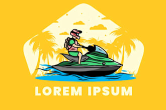 draw best quality power sports rental company logo