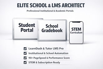 design a professional school website, lms website and academic learning portal