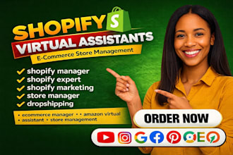 shopify virtual assistant, shopify VA manager cro expert ecommerce marketing
