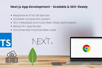 develop custom nextjs app,seo ready, ssr, mongodb, typescript