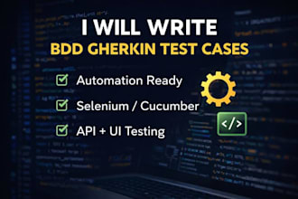 write gherkin scenarios, bdd test cases and automation scripts