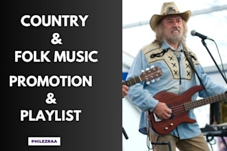 viral your country, folk, texas country, modern country, indie folk to playlists