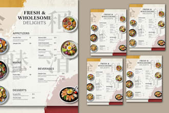 creative food menu designs for restaurants, cafes and bars