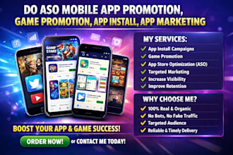do aso mobile app promotion, game promotion, app install, app marketing