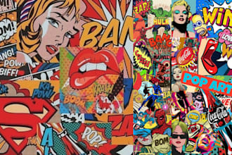 draw retro comic vintage comic art comic book and character design illustration