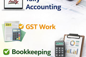 tally accounting, gst entry and bookkeeping work