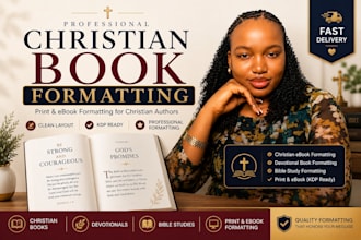format, design a christian devotional, prayer journal or workbook for kdp