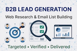 do b2b lead generation, web research and email list building
