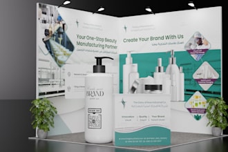 design product label 3d packaging display trade show booth posm retail display