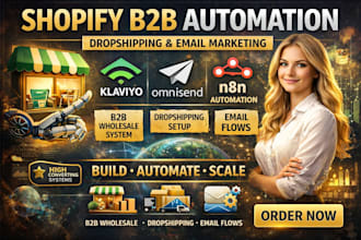 build shopify b2b store with dropshipping and klaviyo omnisend automation