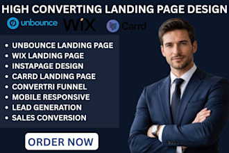 design high converting unbounce, wix, instapage, carrd, convertri landing page