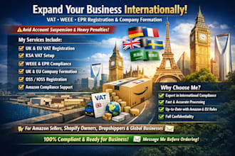 do vat, weee, epr and company registration in UK ksa, germany, sweden and france