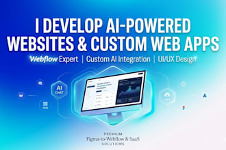 design and develop ai powered webflow website or custom ai web app