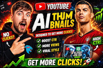 design youtube thumbnail for ai videos and faceless channel