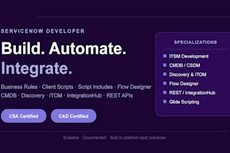 be your senior servicenow developer