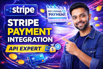do stripe integration, API integration in website and app