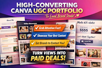design ugc portfolio website, redesign portfolio website, canva website design
