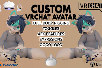 do custom vrchat avatar furry avatar vtuber vr character