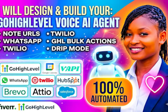 gohighlevel voice ai agent note url whatsapp twilio ghl bulk action drip mode