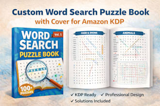 create custom word search puzzle book activity book with cover for amazon kdp