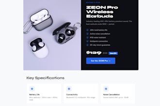 design shopify landing page, advertorial page by pagefly or gempages