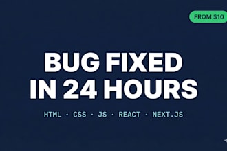 fix bugs in your HTML CSS javascript react and next js code fast