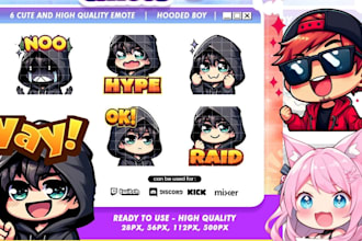 create cute twitch emotes, discord stickers and kick badges