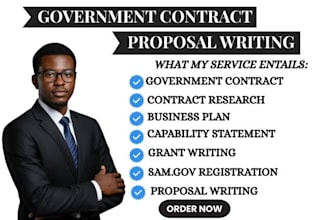 write a professional government contract or grant proposal