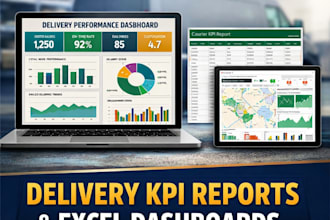 create logistics dashboard, delivery KPI report, and excel tracking sheet