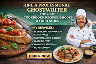 be your cookbook , recipe book writer, recipes , food recipe