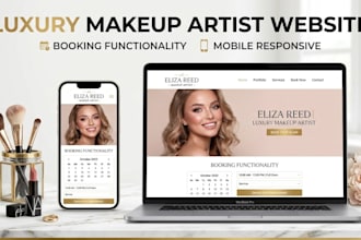 design a luxury makeup artist website with booking functionality