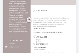 create a professional CV or resume