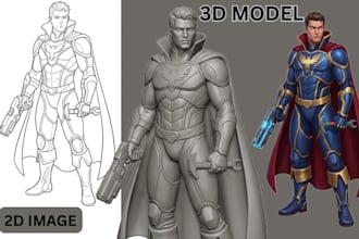 convert 2d image or logo to high quality 3d models and print ready stl file