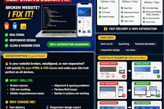 fix HTML CSS bugs and responsive issues