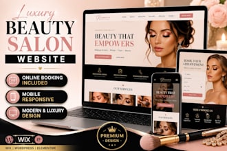 create a luxury makeup artist and beauty salon website design