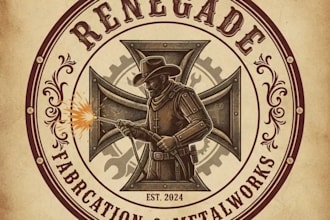 make authentic vintage western saloon barber shop logo design